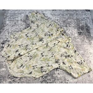 Vtg A Personal Touch Women 18W/38 Shirt 80s Mythical Hunting Print Beige Cotton